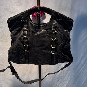 Cynthia Rowley Black Leather Shoulder Bag